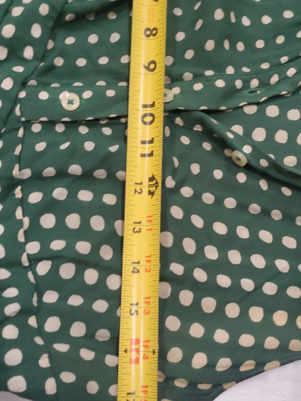 Anthropologie 11.1 Tylho Emerald Green & White Polka Dot Sleeveless Dress S - Picture 12 of 12
